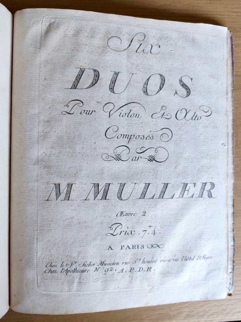 Six Duo, dialogues pour violon et Alto. Recueil de 6 partitions pour violon et alto de compositeurs différents