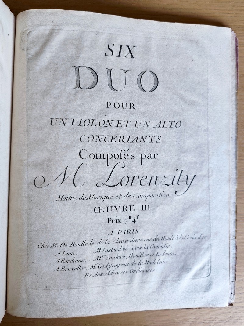 Six Duo, dialogues pour violon et Alto. Recueil de 6 partitions pour violon et alto de compositeurs différents