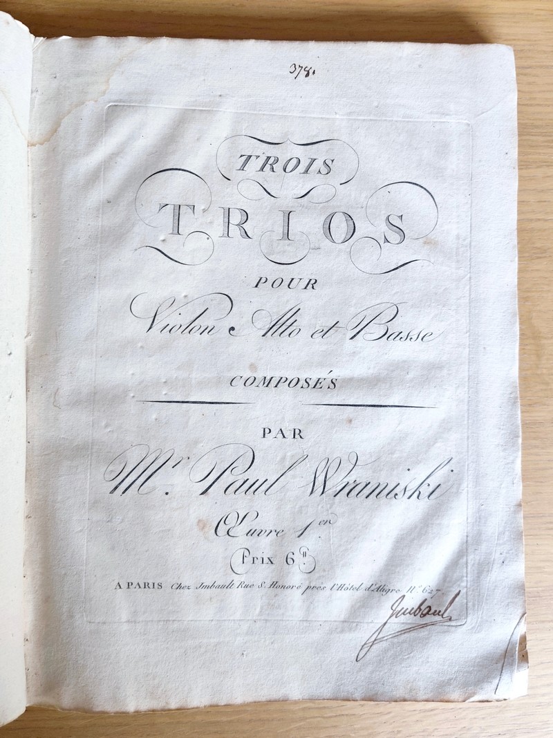 Six Trio concertants. Recueil de 6 partitions de compositeurs différents