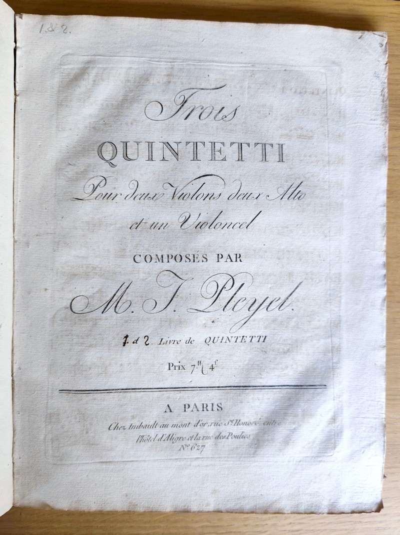 6 Quintettes (quintetti). Recueil de 6 partitions de compositeurs différents