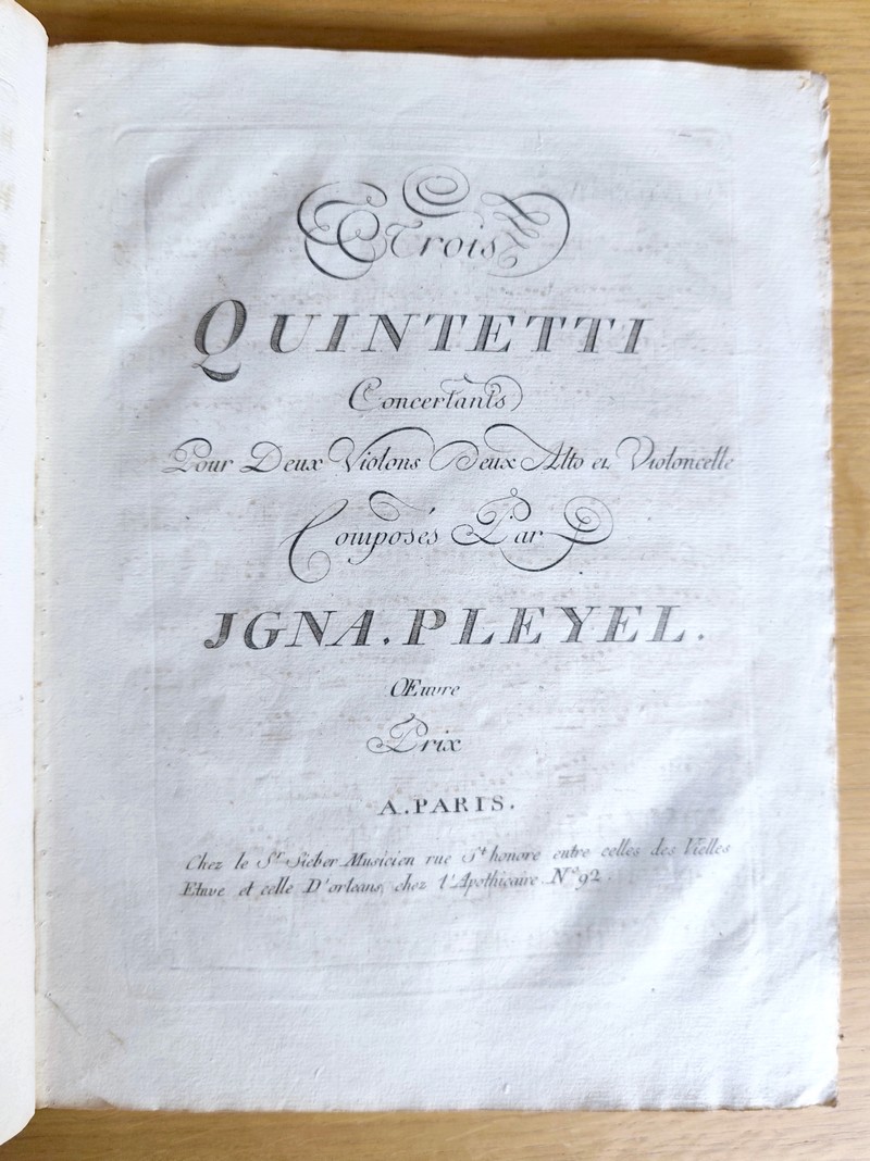 6 Quintettes (quintetti). Recueil de 6 partitions de compositeurs différents