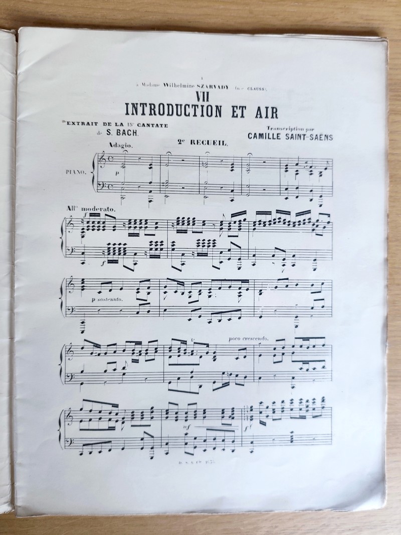 Transcription pour piano par Camille Saint-Saens. 2e recueil