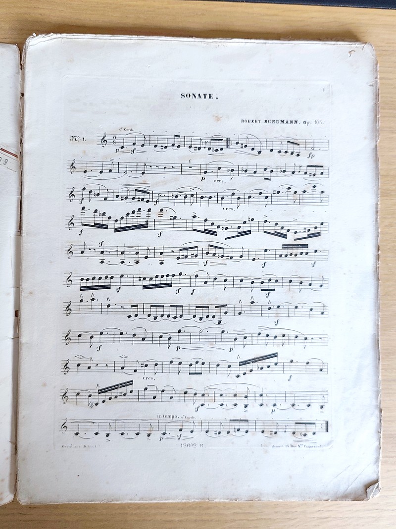 Sonate en La mineur pour piano et violon. Oeuv: 105