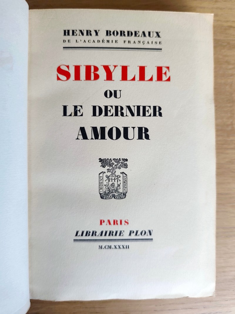 Sibyle ou le dernier amour.