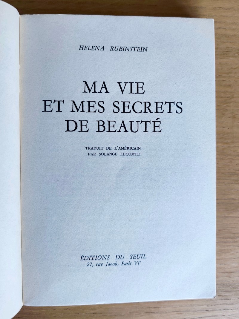 Ma vie, mes secrets de beauté