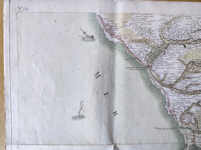 Carte de l'Académie dite de Cassini N° 132 Les Sables d'Olonne