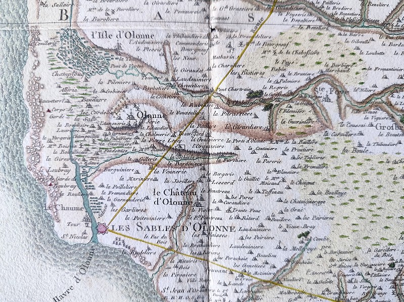 Carte de l'Académie dite de Cassini N° 132 Les Sables d'Olonne