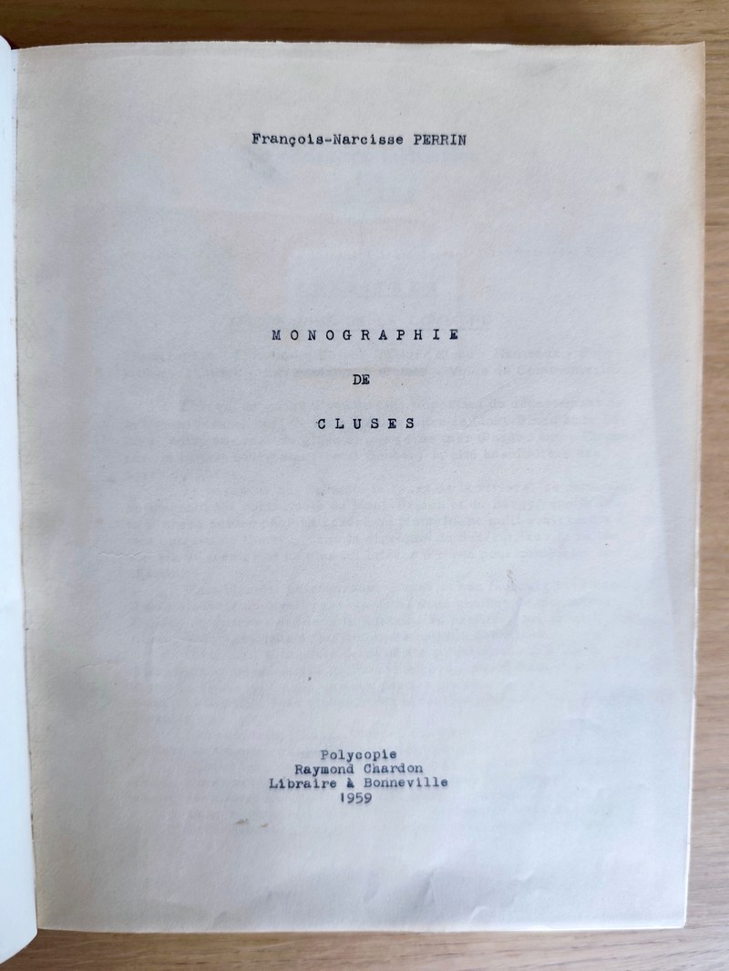 Monographie de Cluses