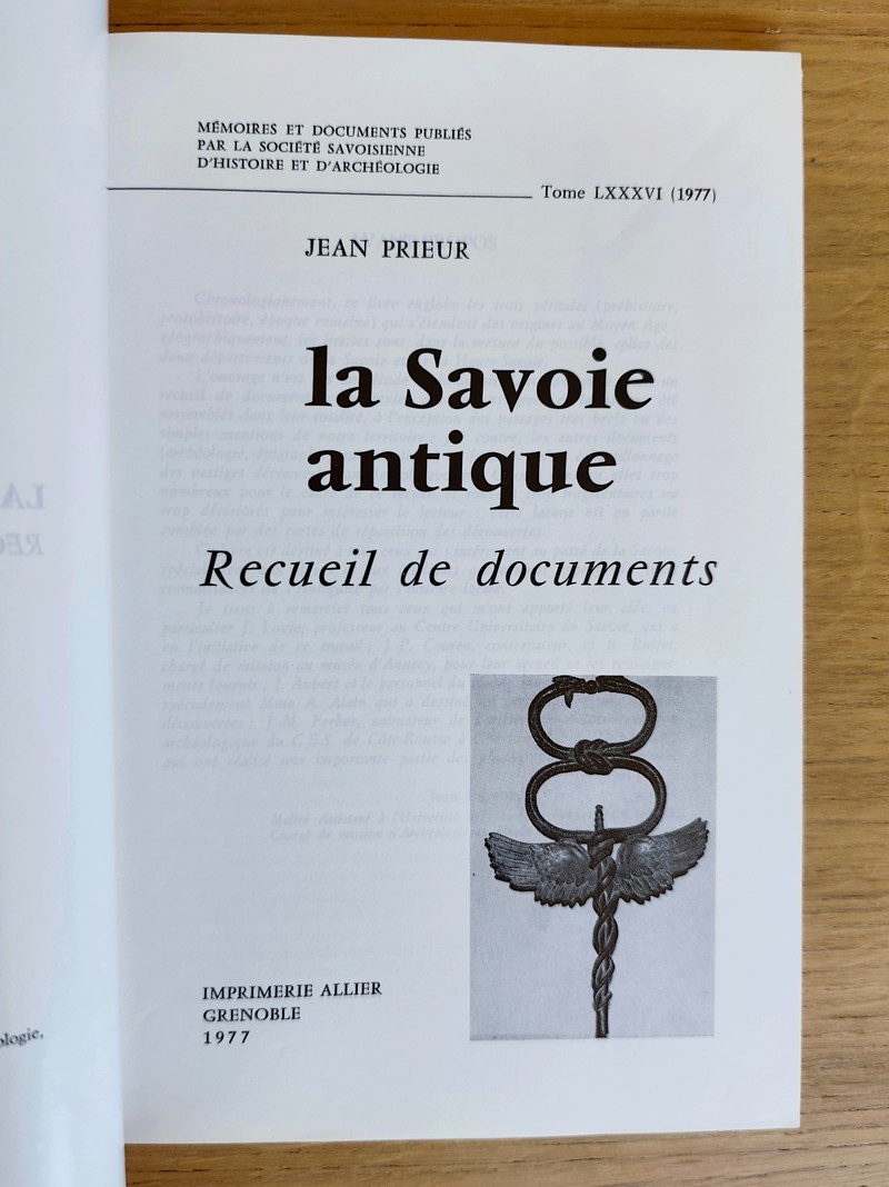 La Savoie antique. Recueil de documents