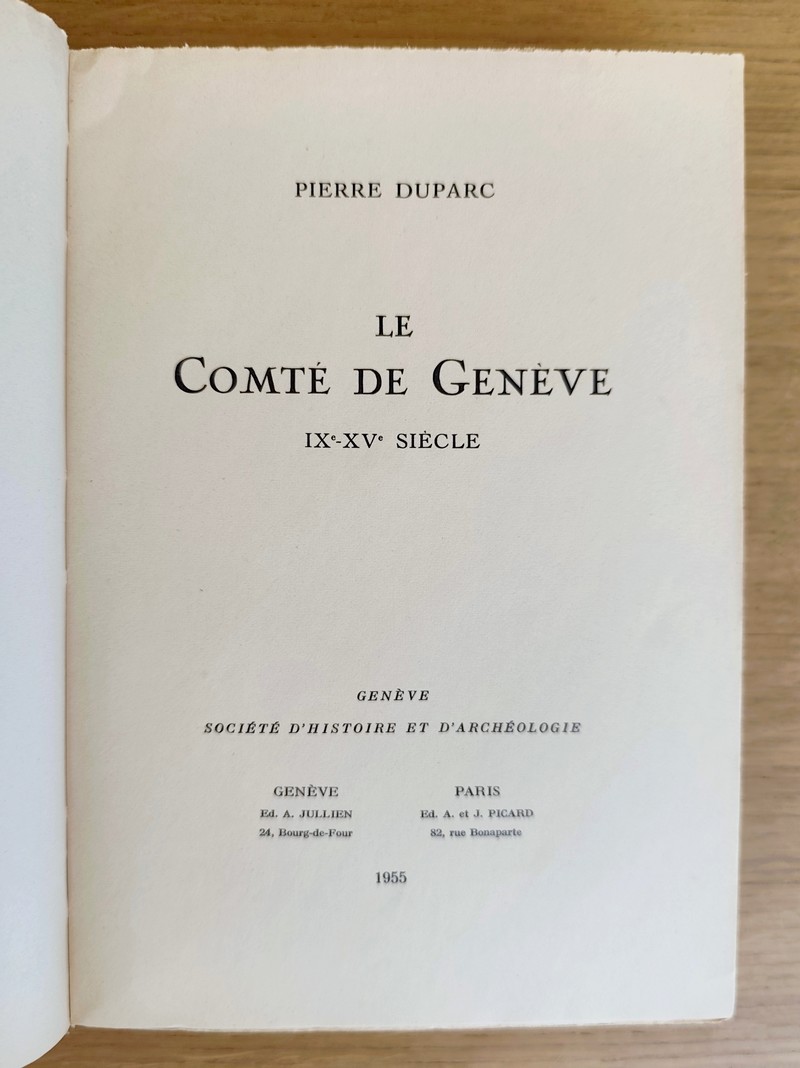 Le Comté de Genève au IXe - XVe siècle