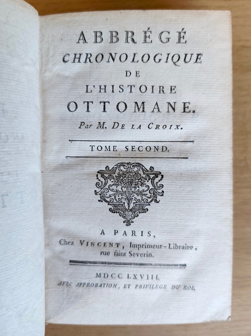 Abbrégé (abrégé) chronologique de l'Histoire Ottomane (2 volumes)