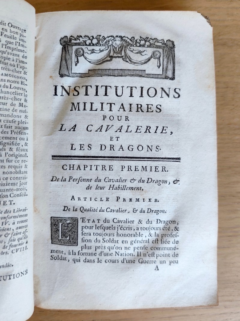 Instituions militaires pour la Cavalerie et les Dragons
