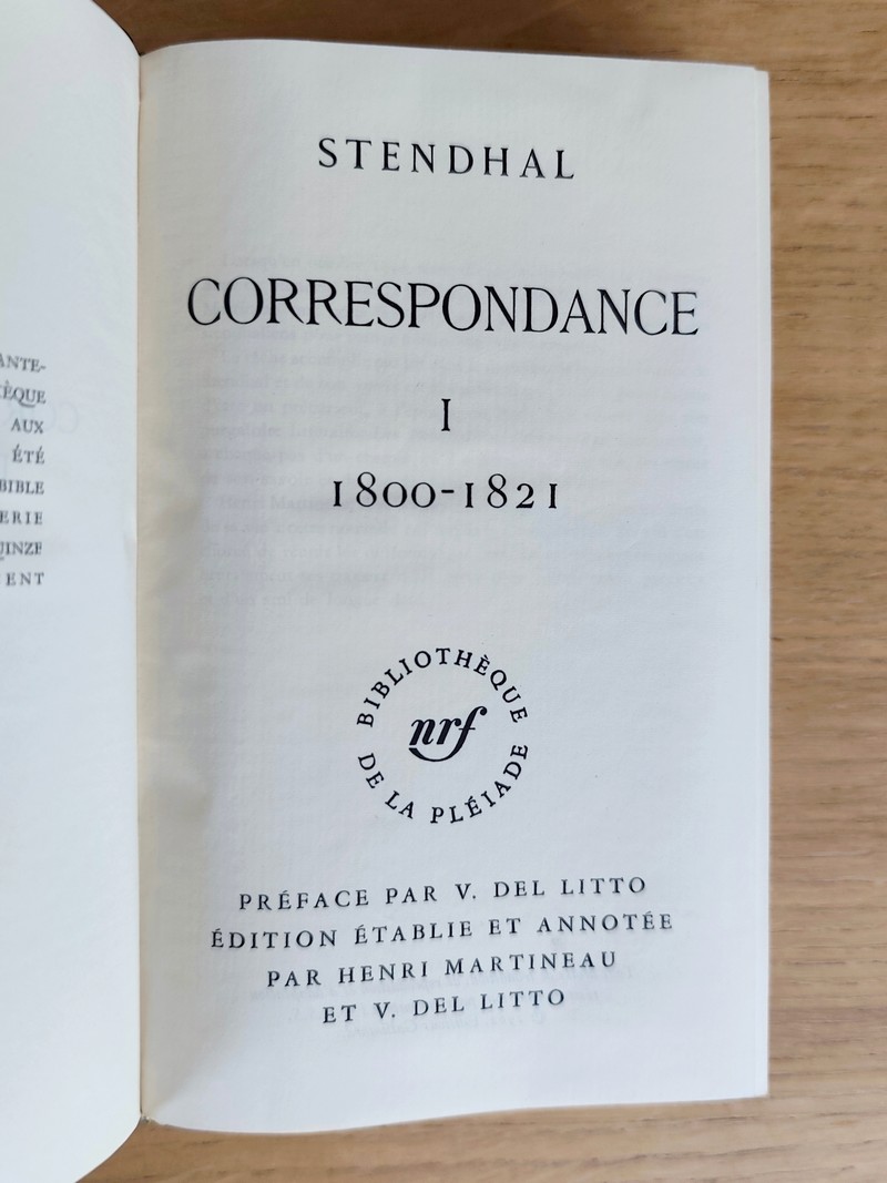 Correspondance Tome I : 1800 - 1821