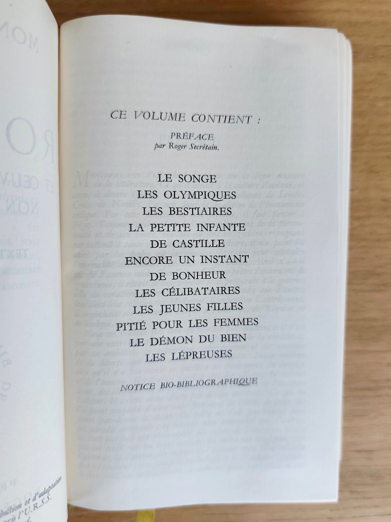 Romans et oeuvres de fiction non théâtrales