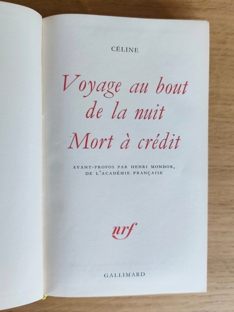 Romans : Voyage au bout de la nuit - Mort à crédit