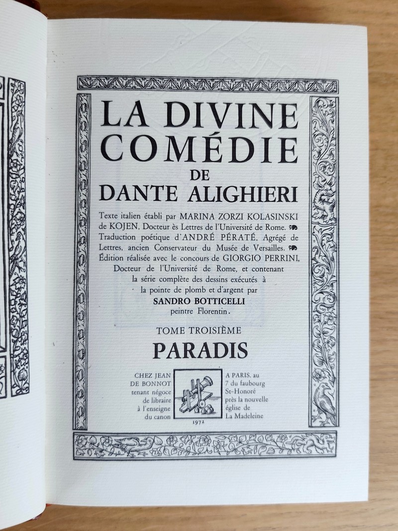 La Divine Comédie (3 volumes) L'Enfer - Le Purgatoire - Le Paradis