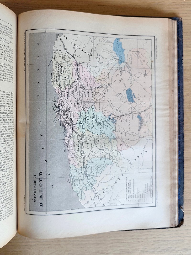 Atlas national de la France et de ses colonies, contenant la géographie physique, politique, historique, économique, militaire, agricole, industrielle et commerciale, avec la statistique récente et la plus complète