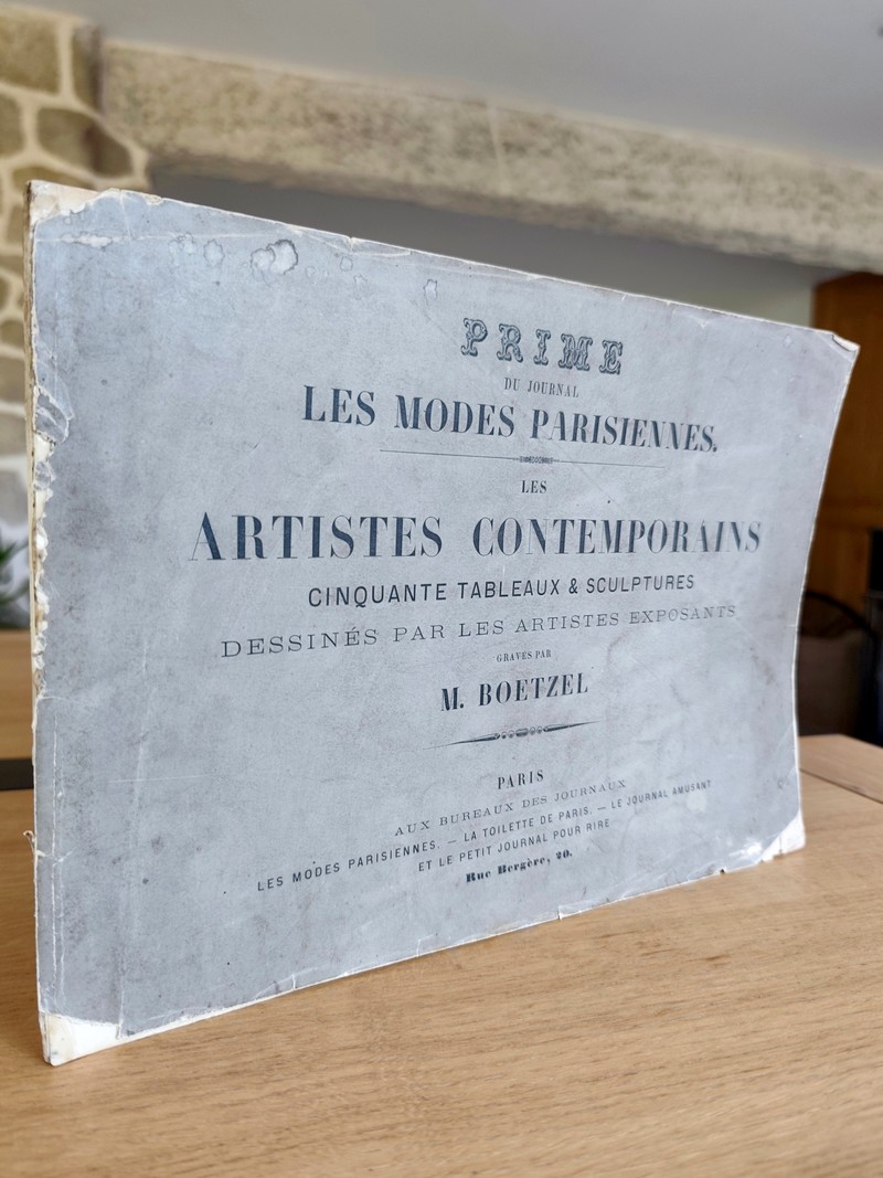 Prime du journal Les Modes Parisiennes. Les artistes contemporains, cinquante tableaux & sculptures dessinés par les artistes exposants, gravés par Boetzel