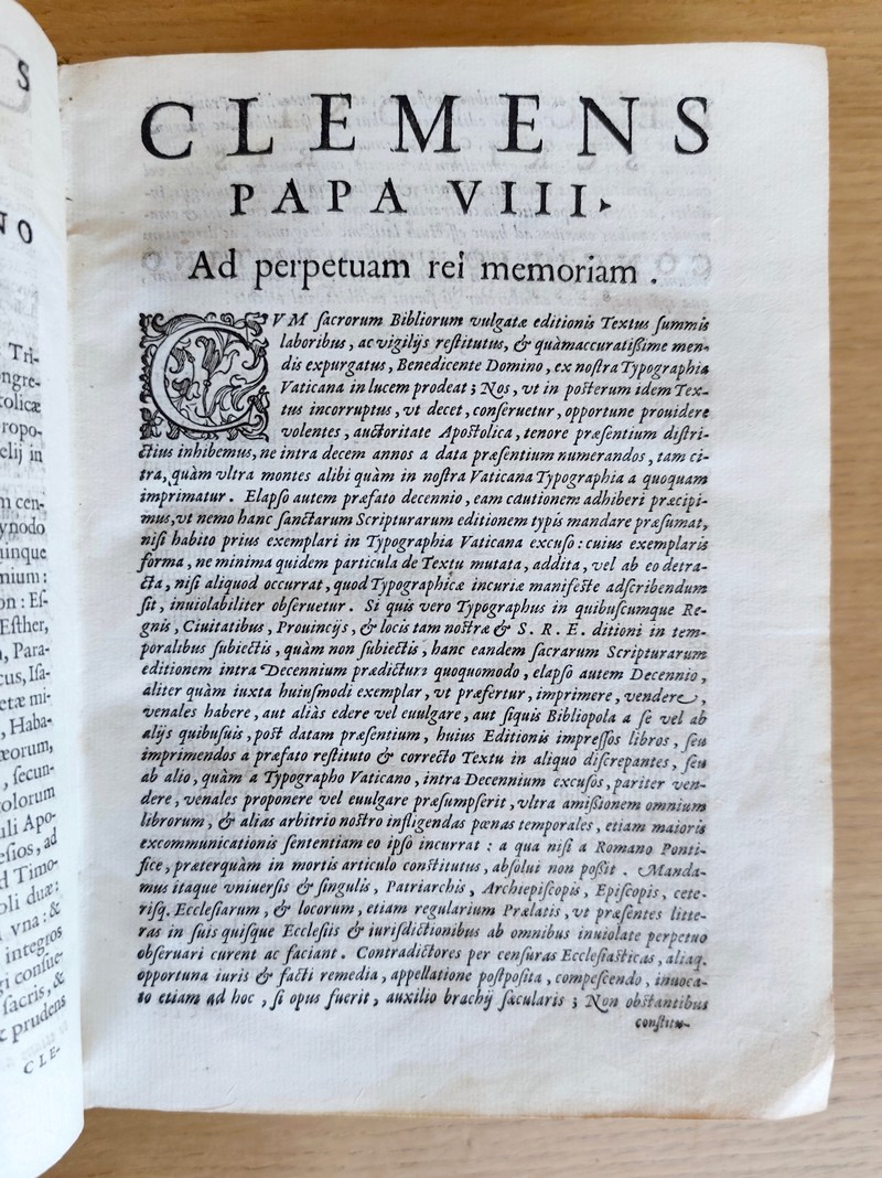 Biblia Sacra, vulgatae editionis, Sixti Quinti pont.Max. Iussu recognita atque edita (1593 - Vulgate sixto-clémentine)