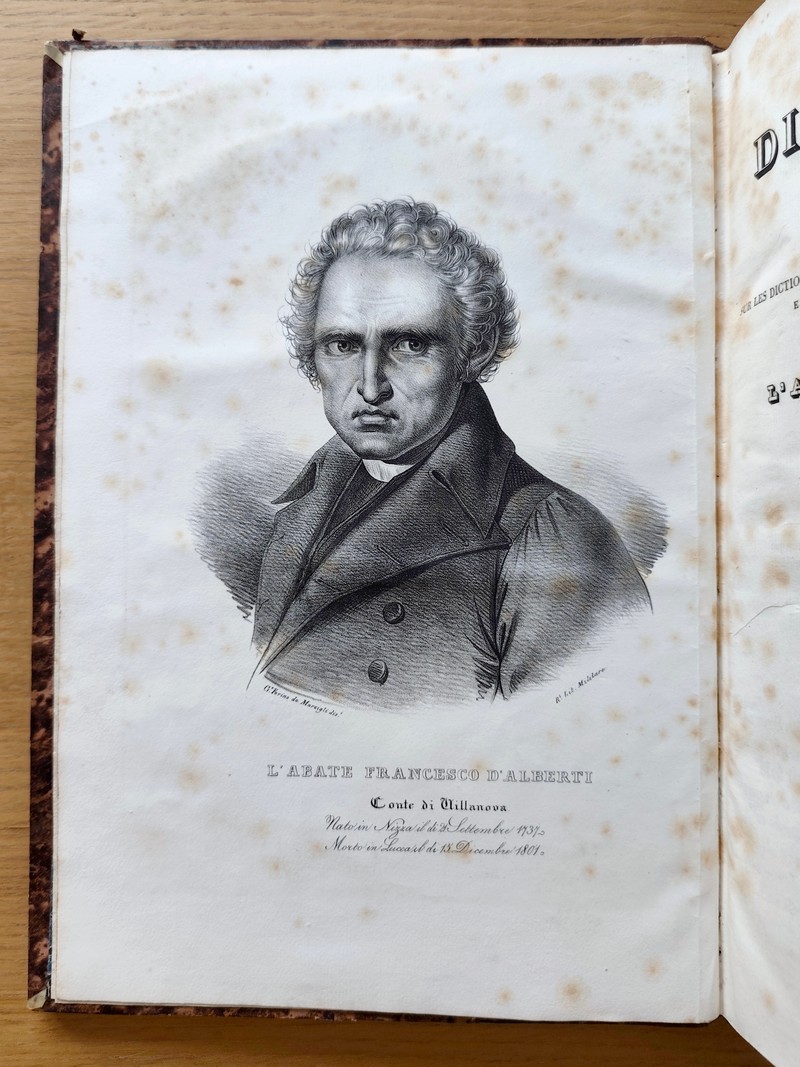 Grand Dictionnaire Français-Italien composé sur les dictionnaires de l'Académie française et de l'Académie de la Crusca, (Gran dizionario italiano - francese) enrichi de tous les termes techniques des sciences et des arts. Première édition Napolitaine (2 volumes)