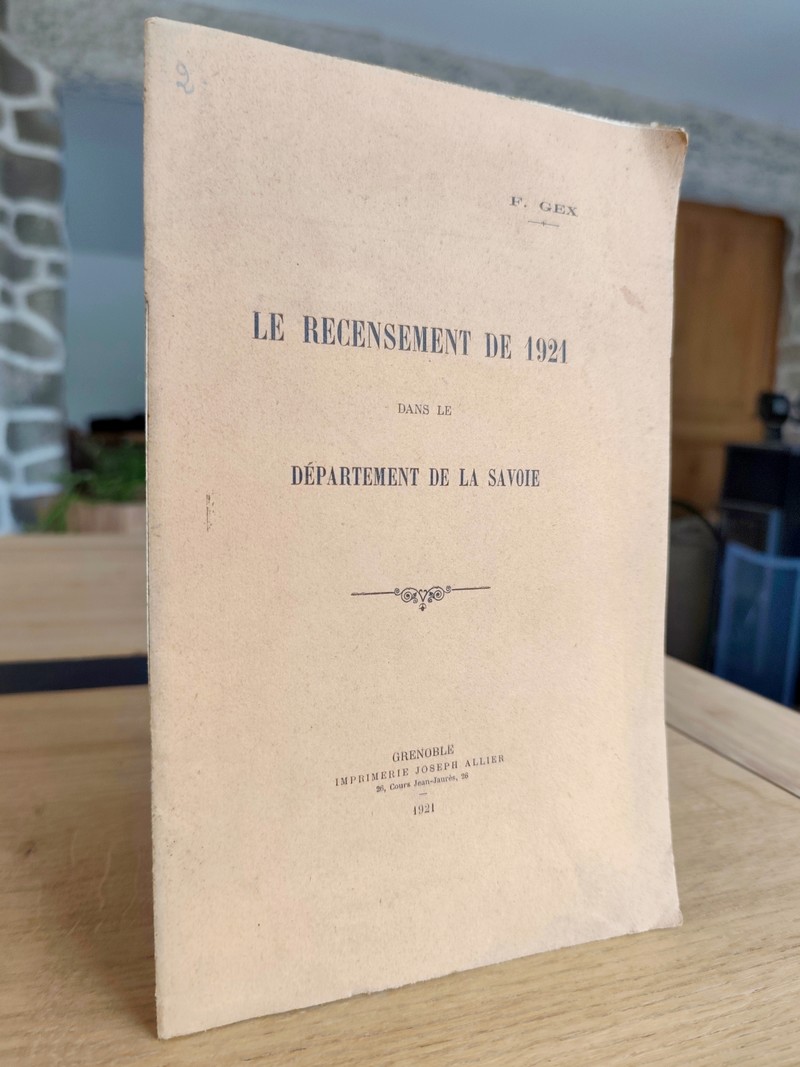 Le recensement de 1921 dans le département de la Savoie