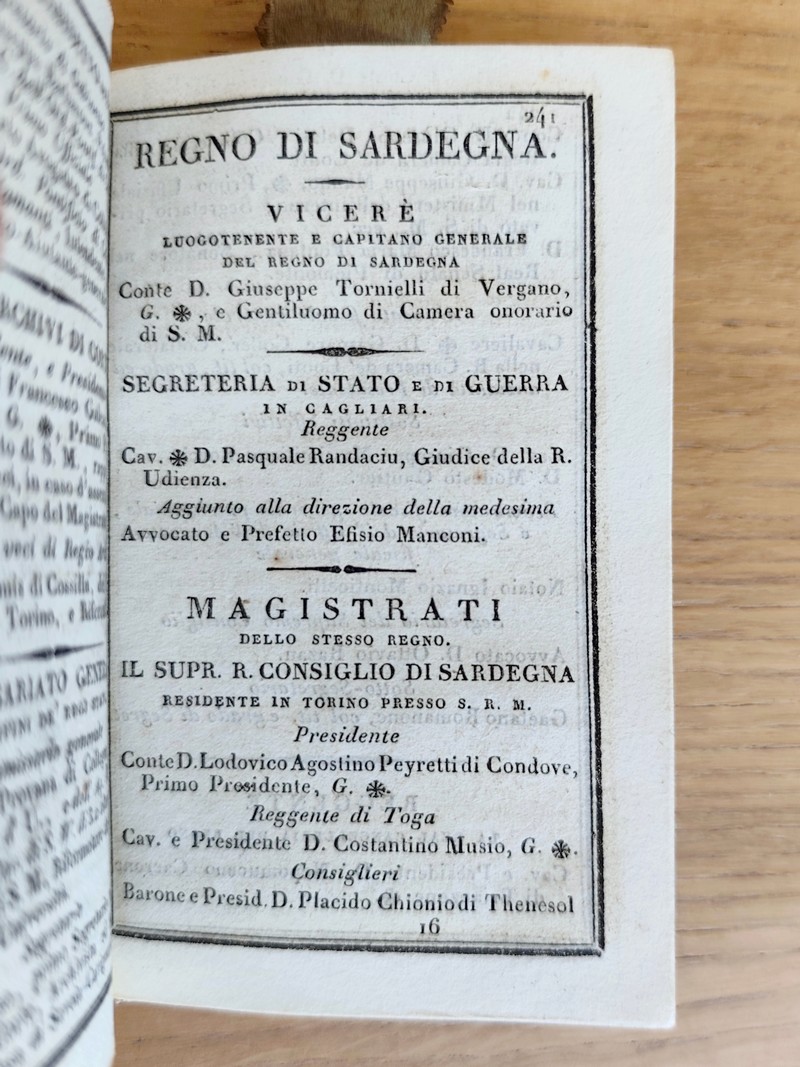 Il Palmaverde, Almanacco Piemontese 1829