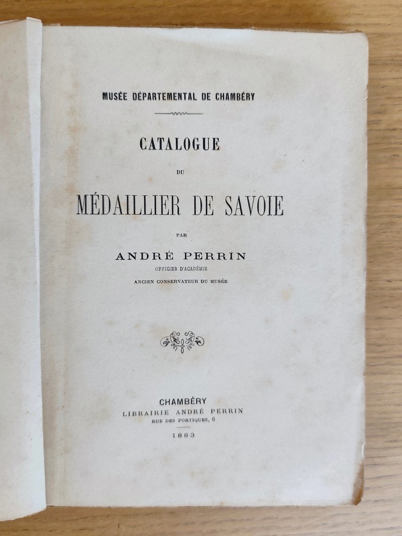 Catalogue du Médailler de Savoie