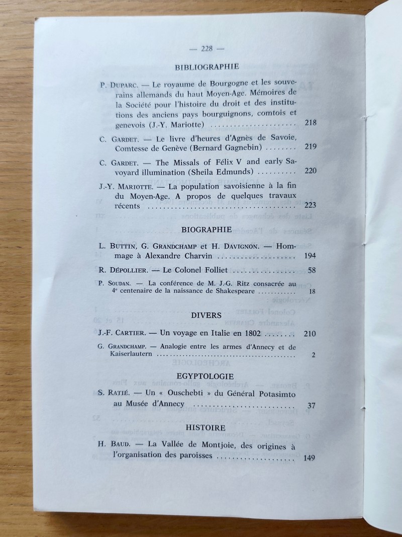 Revue Savoisienne 104ème année, 1964, 1er, 2ème, 3ème & 4ème trimestre