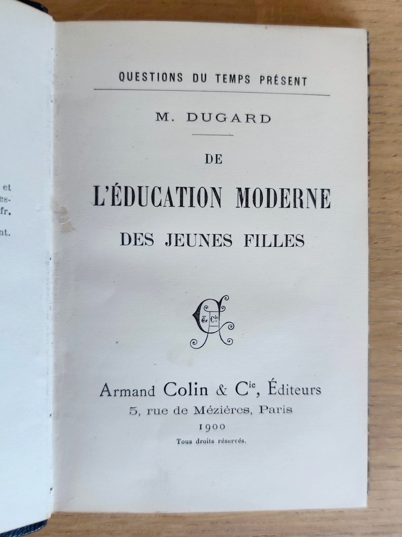 De l’éducation moderne des Jeunes Filles