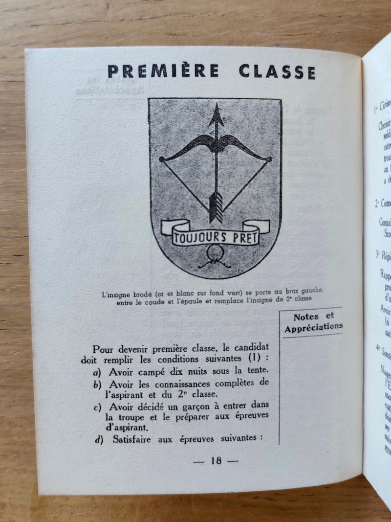 Le livre des Brevets. Carnet de badges. Éclaireurs de France