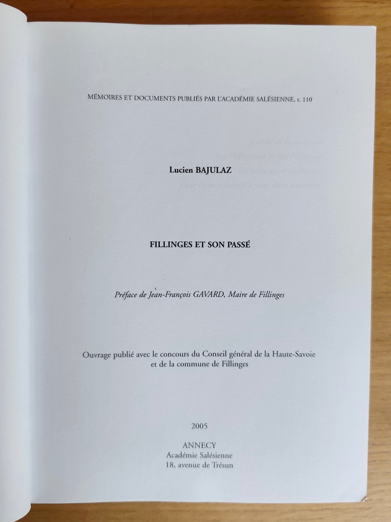 Fillinges et son passé (2 volumes)
