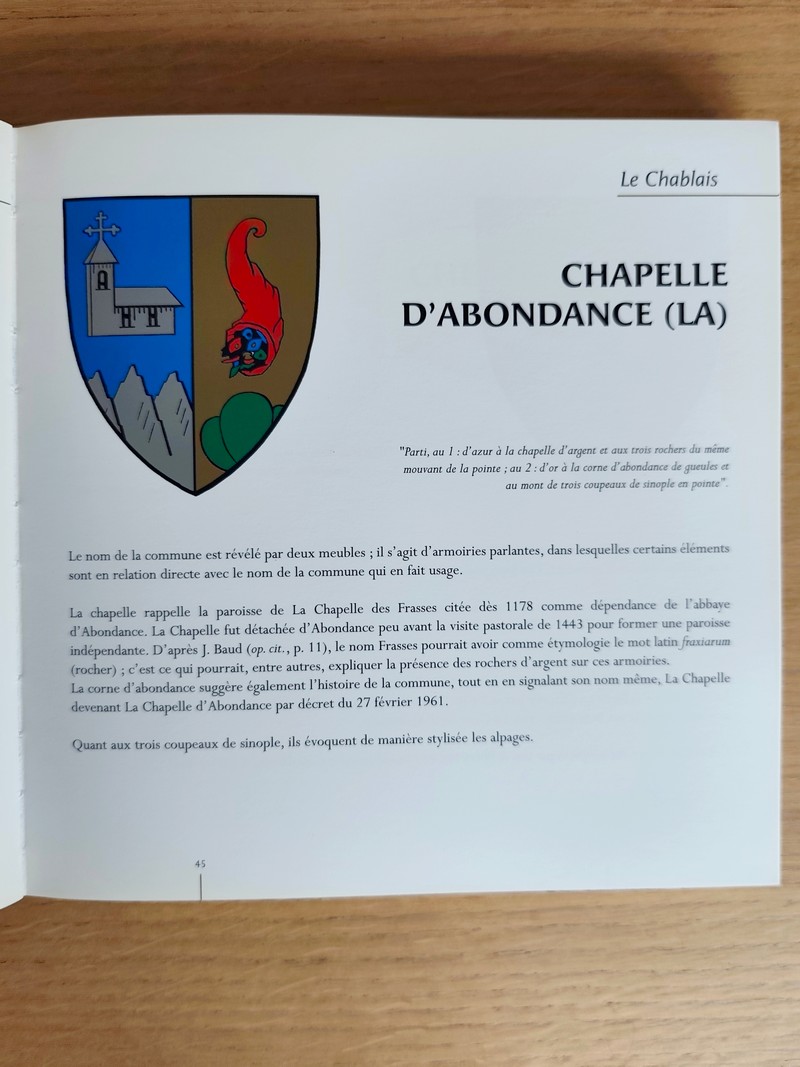 Armorial des communes de la Haute-Savoie. Joint : Les armoiries d'Annecy