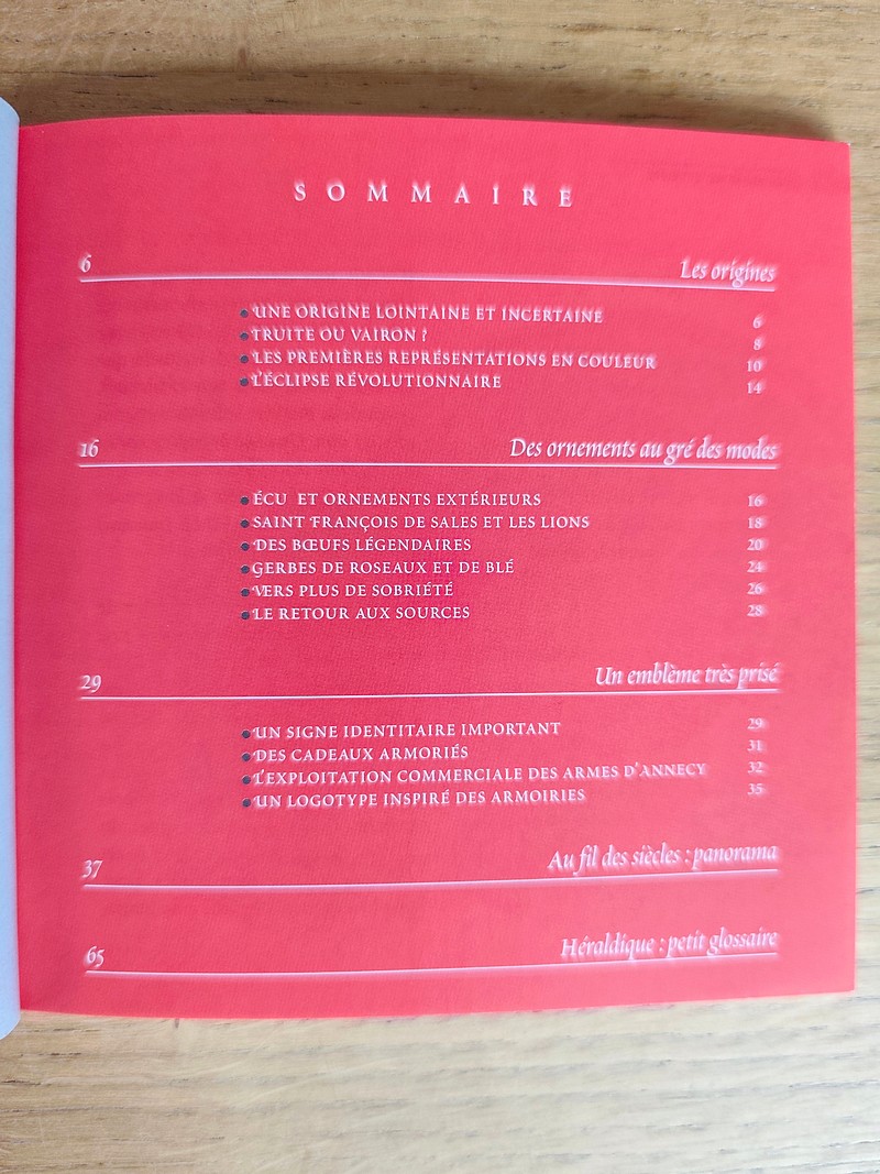 Armorial des communes de la Haute-Savoie. Joint : Les armoiries d'Annecy