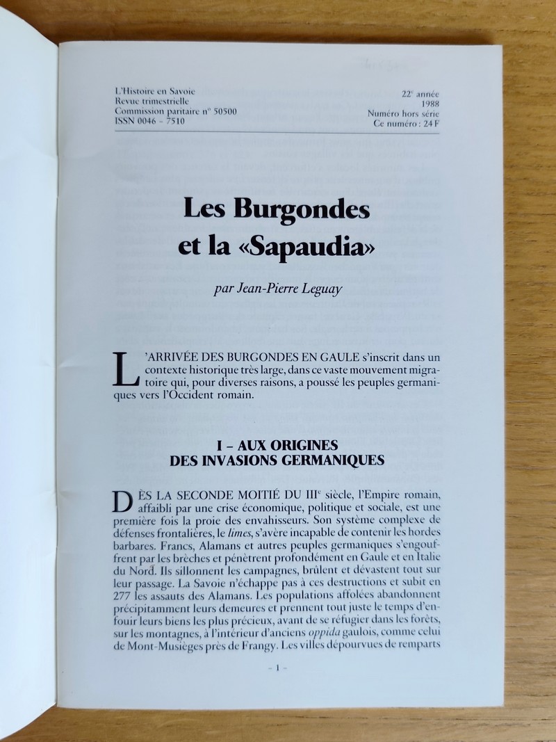 Les Burgondes et la « Sapaudia »