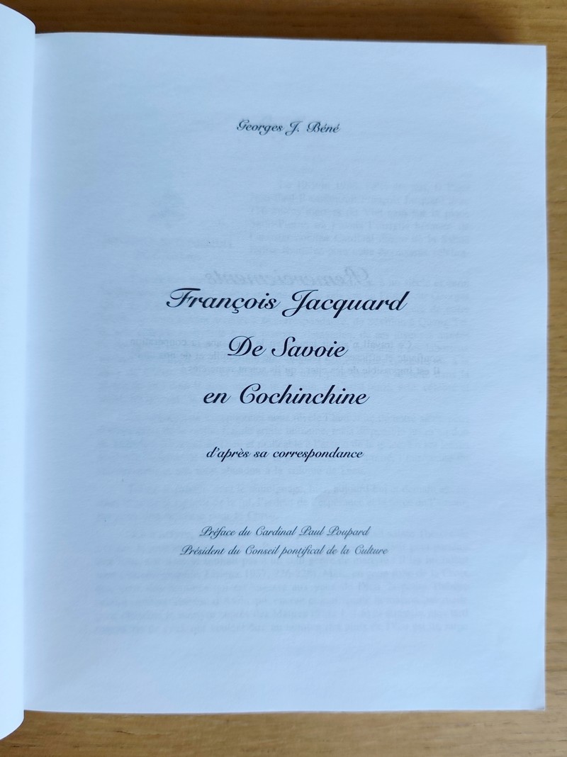 Académie chablaisienne, Documents d'histoire savoyarde vol. I : François Jacquard de Savoie en Cochinchine (d'après sa correspondance)