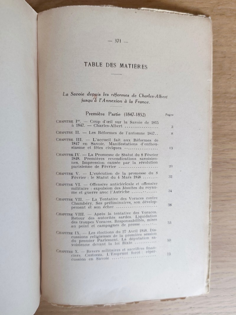 La Savoie depuis les Réformes de Charles-Albert jusqu'à l'Annexion à la France