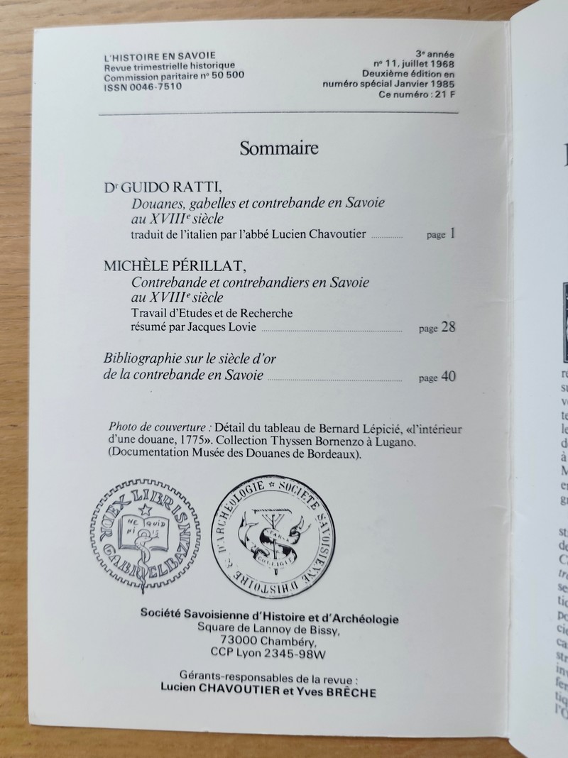 Douanes et contrebandes en Savoie, Jadis