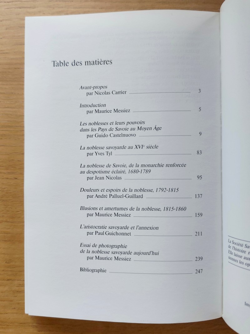 Noblesses en Savoie