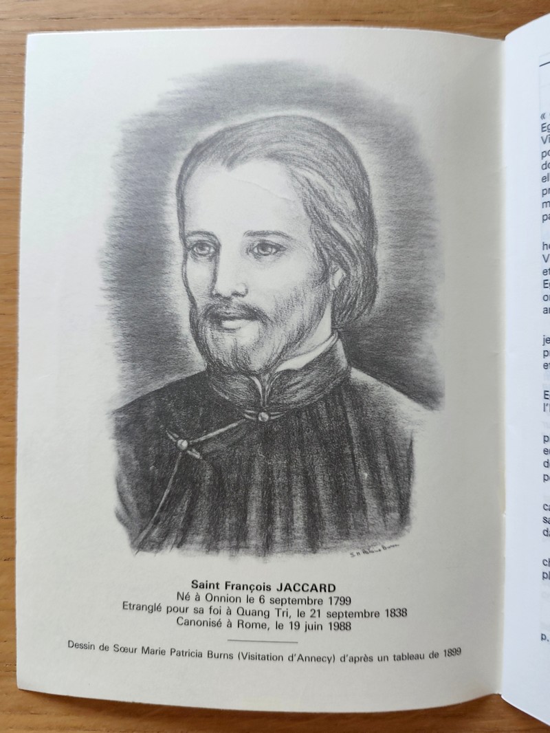 Saint François Jaccard, Onnion 1799 - Quang Tri 1838