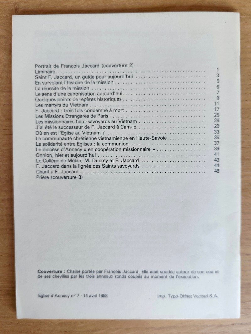 Saint François Jaccard, Onnion 1799 - Quang Tri 1838