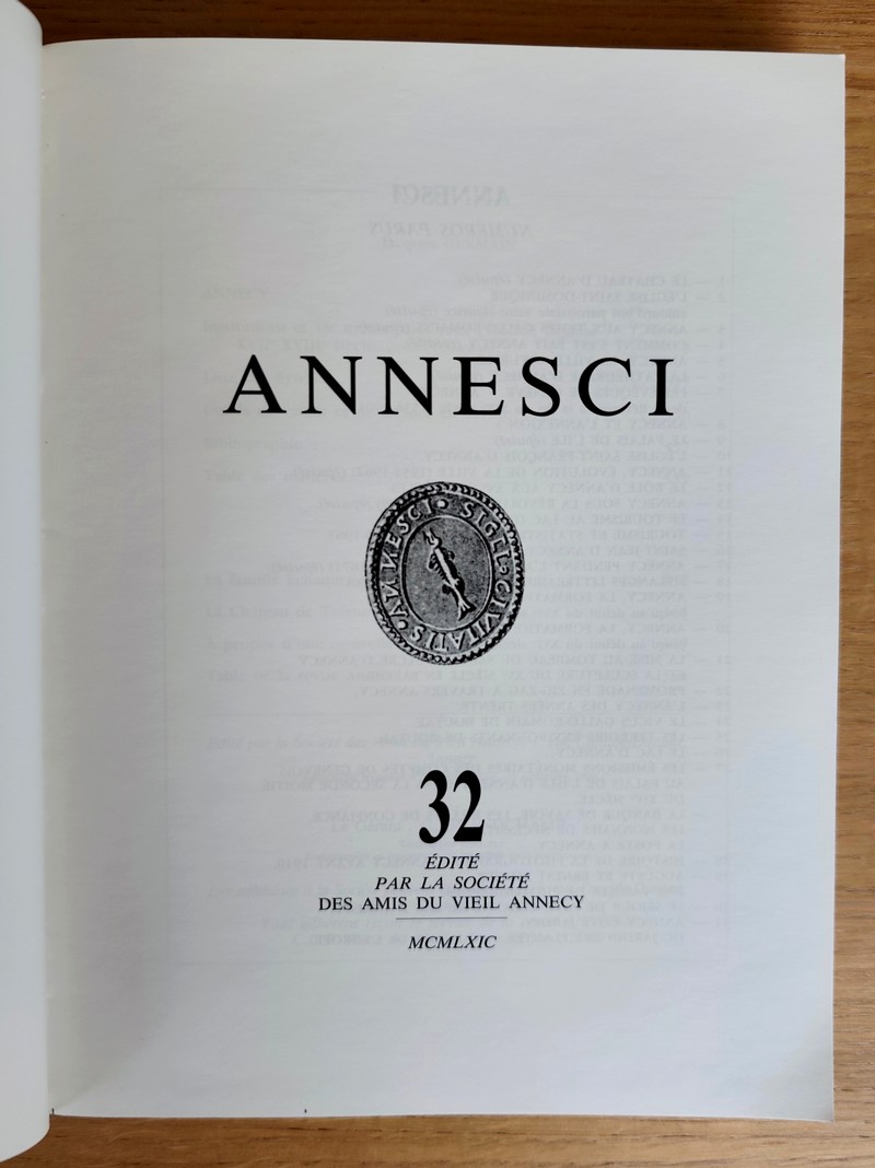 Annesci N° 32 - Annecy. Institutions et vie municipales sous l'ancien Régime XVIIe et XVIIIe siècle