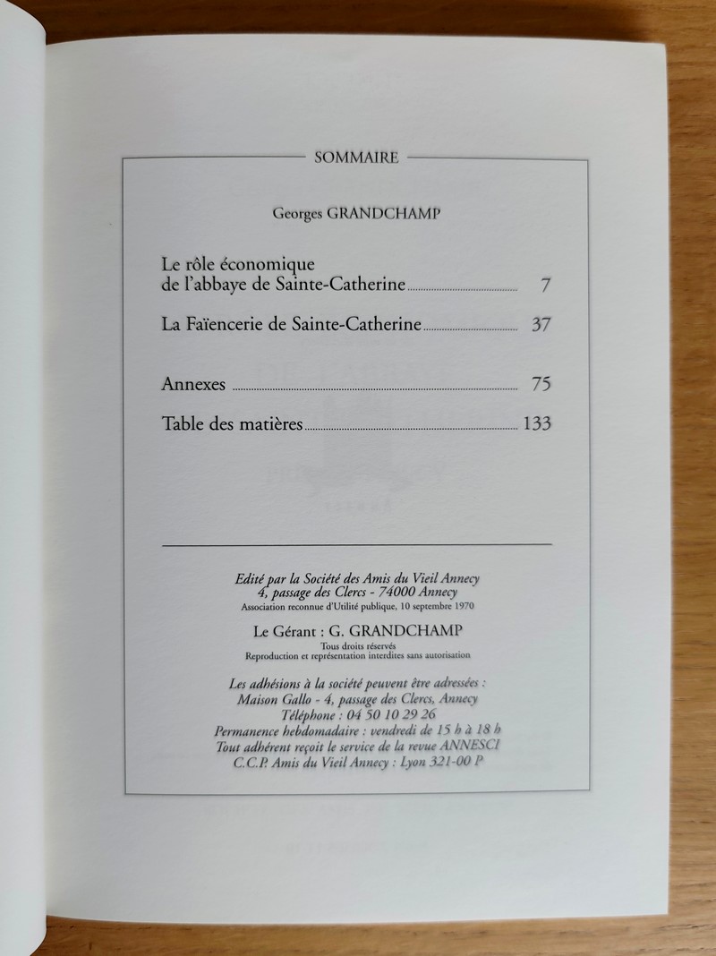 Annesci N° 39 - Le rôle économique de l'abbaye de Sainte-Catherine. La faïencerie de Sainte-Catherine