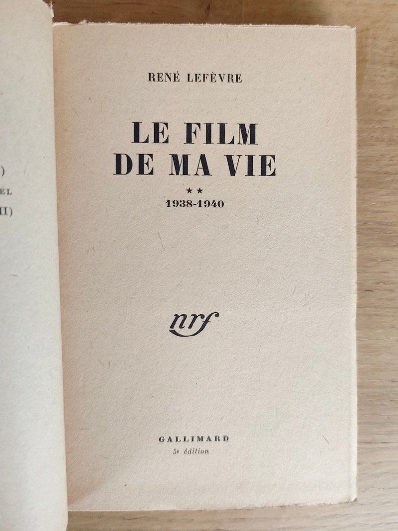 Le film de ma vie ** 1938-1940