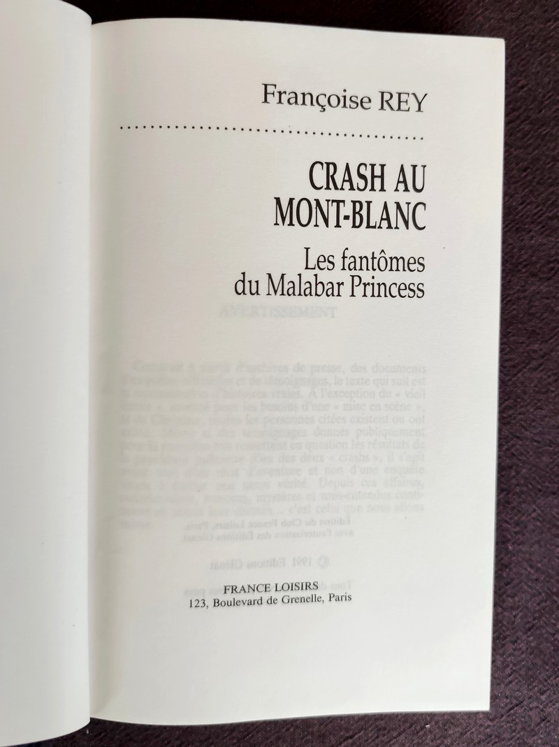 Crash au Mont-Blanc, les fantômes du Malabar Princess