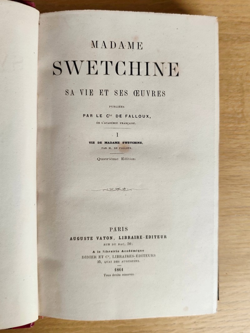 Madame Swetchine, sa vie et ses oeuvres (2 volumes)