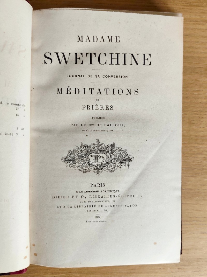 Madame Swetchine. Journal de sa conversion - Méditations et prières