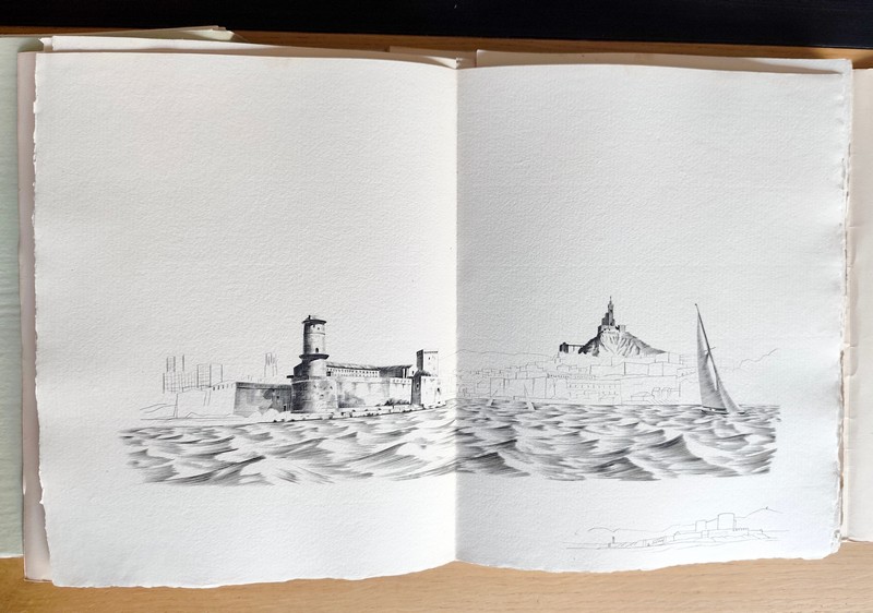 Vers l'étang de Berre (avec une esquisse ayant servi à l'illustration, une suite des gravure en 2ème état, une suite des doubles planches)