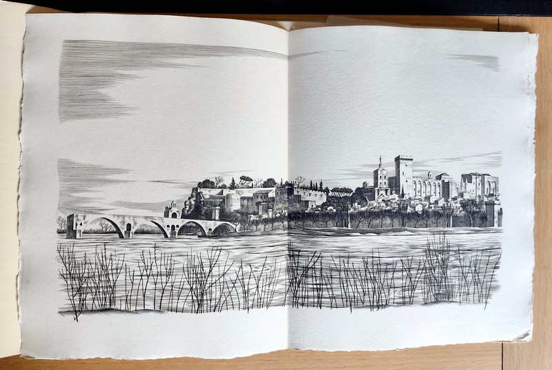 Vers l'étang de Berre (avec une esquisse ayant servi à l'illustration, une suite des gravure en 2ème état, une suite des doubles planches)