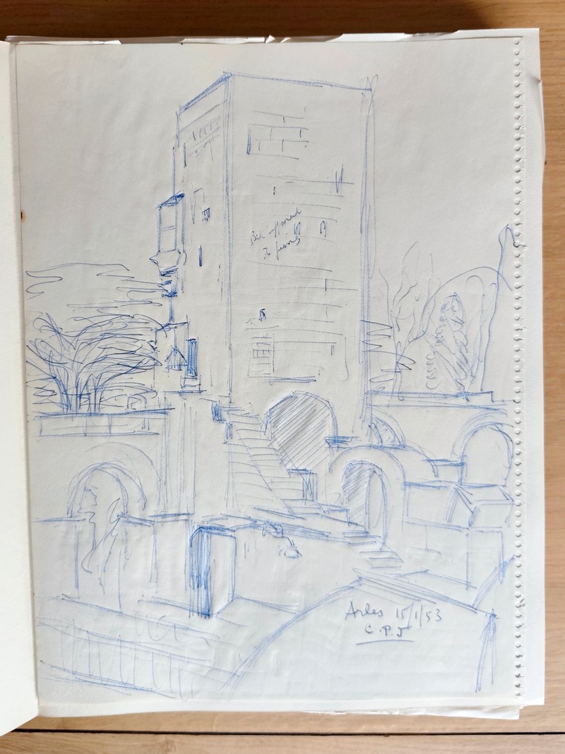 Vers l'étang de Berre (avec une esquisse ayant servi à l'illustration, une suite des gravure en 2ème état, une suite des doubles planches)