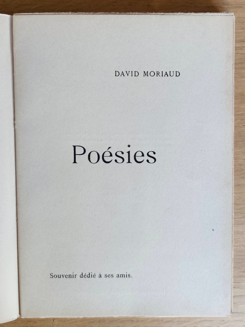 Poésies. Souvenir dédié à ses amis